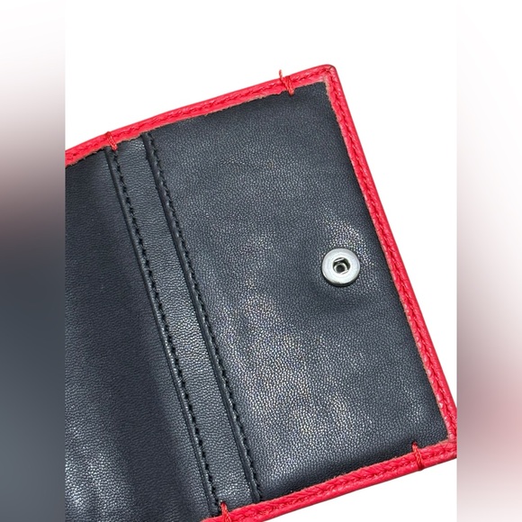 REBECCA MINKOFF Pebbled Leather Card Holder Red - Picture 7 of 11